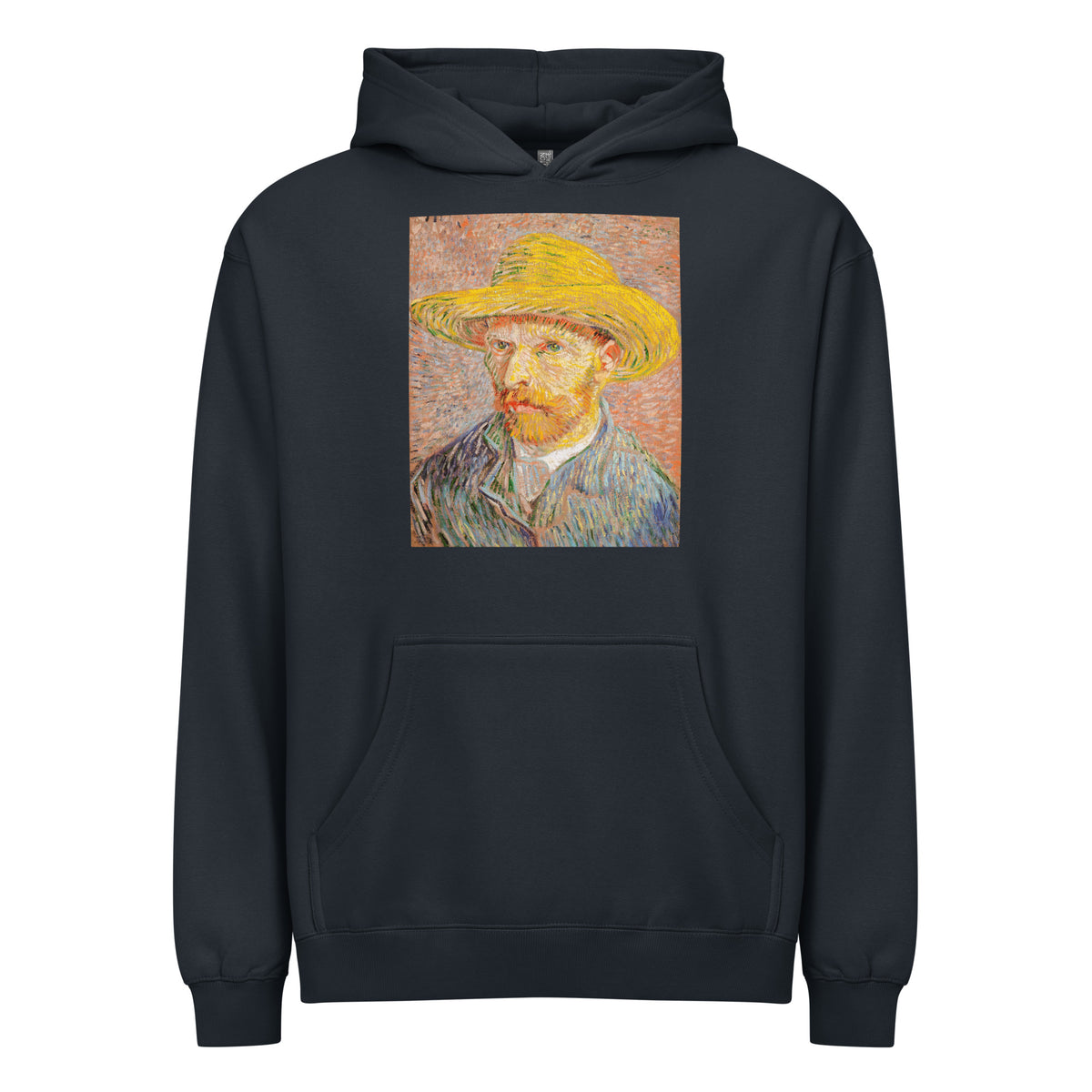 Navy Hoodie Self-Portrait With A Straw Hat Signature