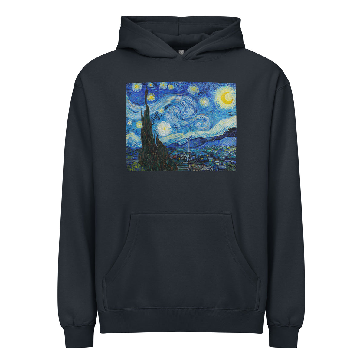Navy Hoodie Vincent Van Gogh S The Starry Night Famous Painting Signature