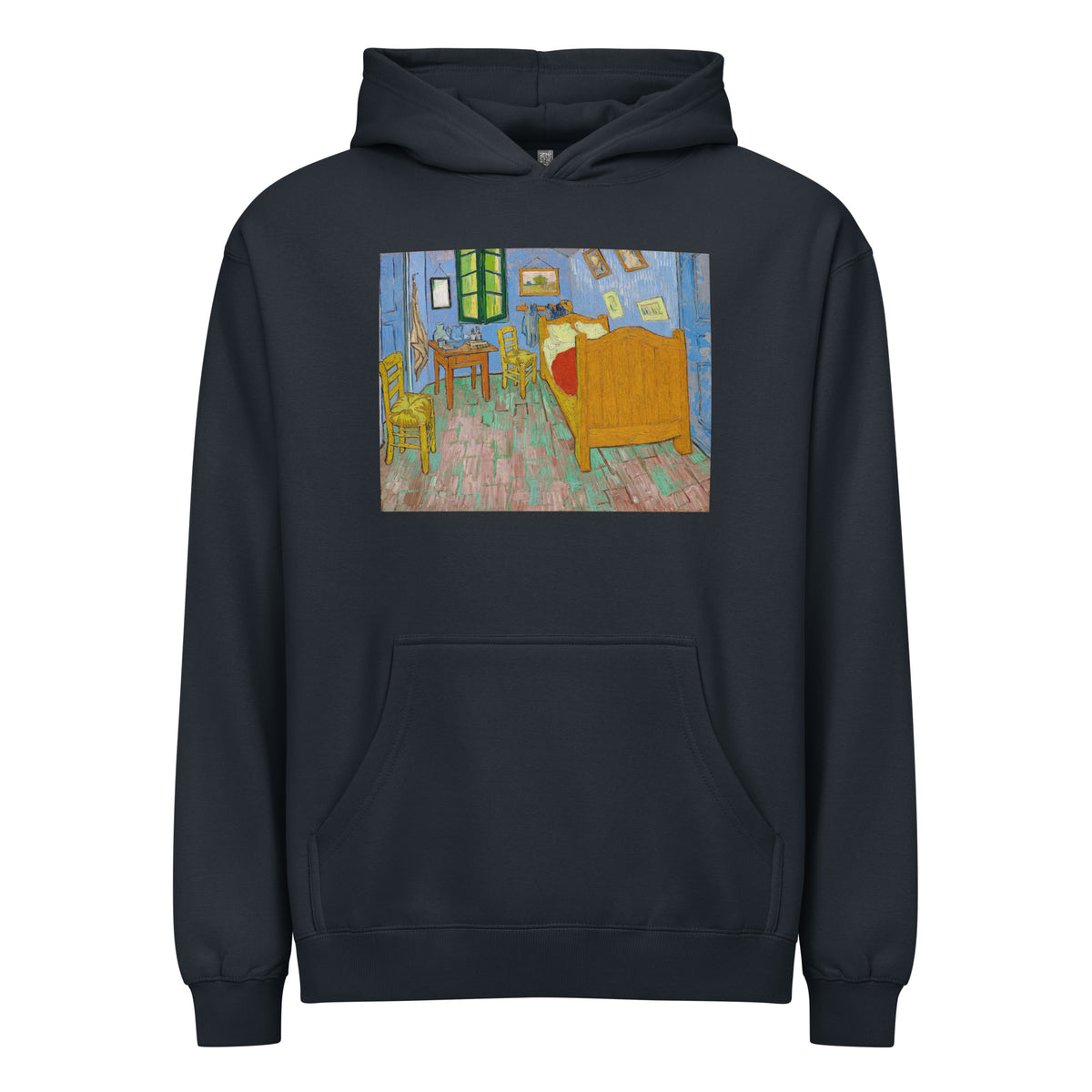Navy Hoodie Vincent Van Gogh S The Bedroom Famous Painting Signature