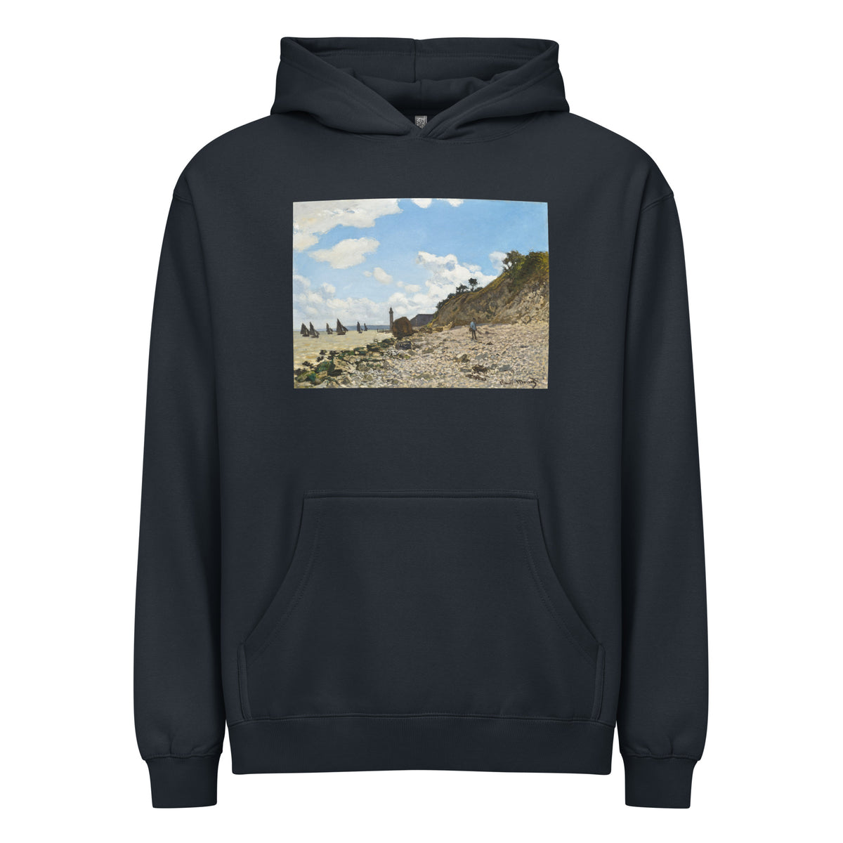 Navy Hoodie The Beach At Honfleur Signature