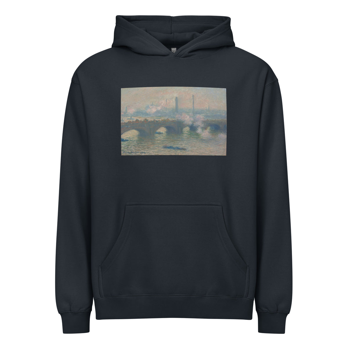 Navy Hoodie Waterloo Bridge Gray Day Signature