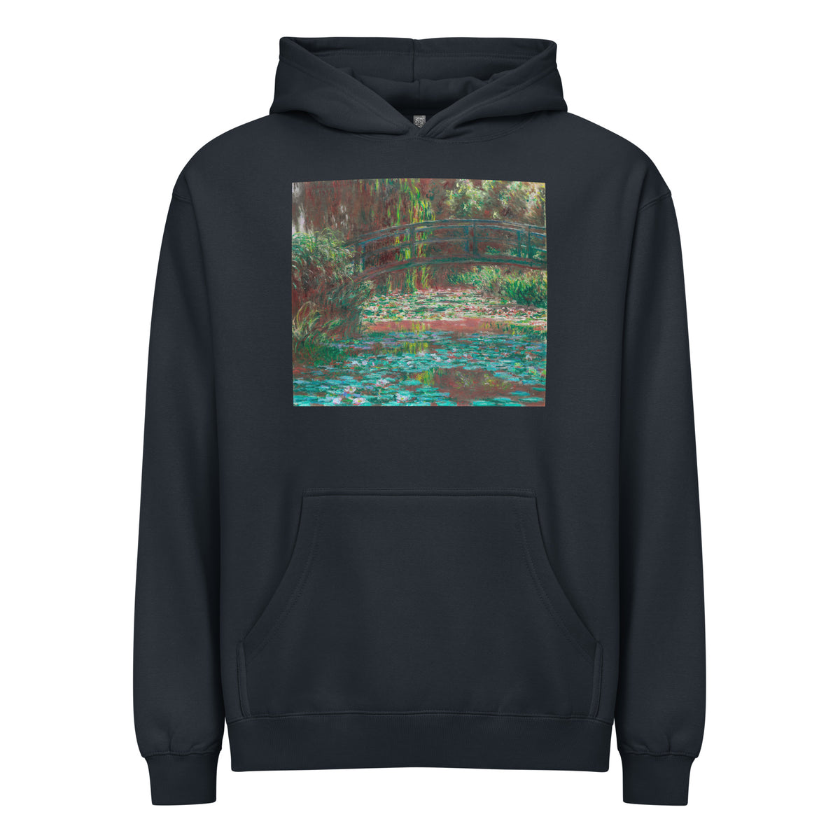 Navy Hoodie Water Lily Pond Signature