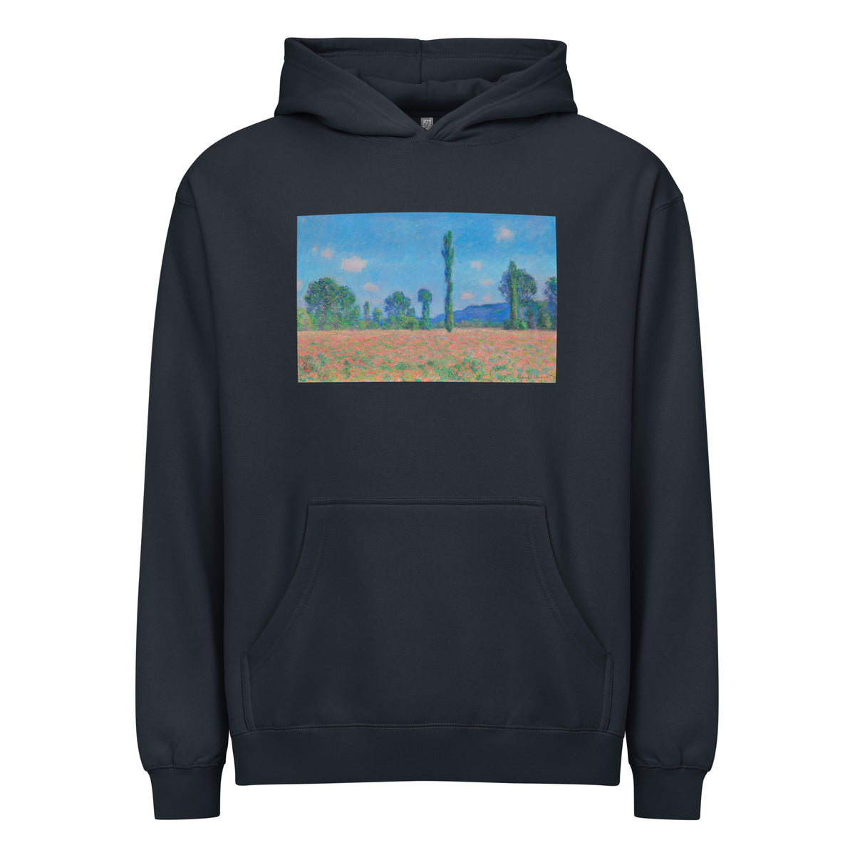Navy Hoodie Poppy Field Giverny Signature