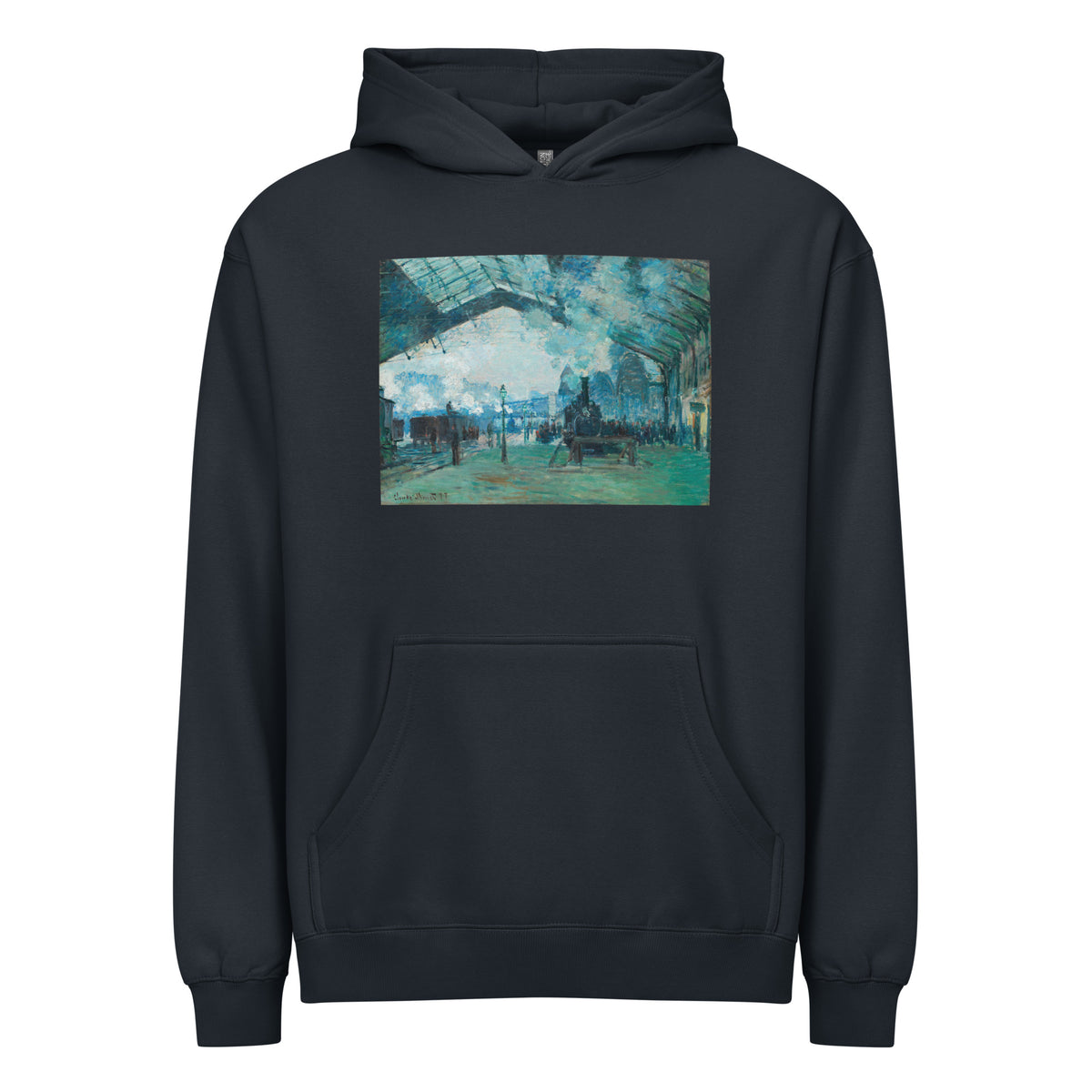 Navy Hoodie Arrival Of The Normandy Train Gare Saint-Lazare Signature