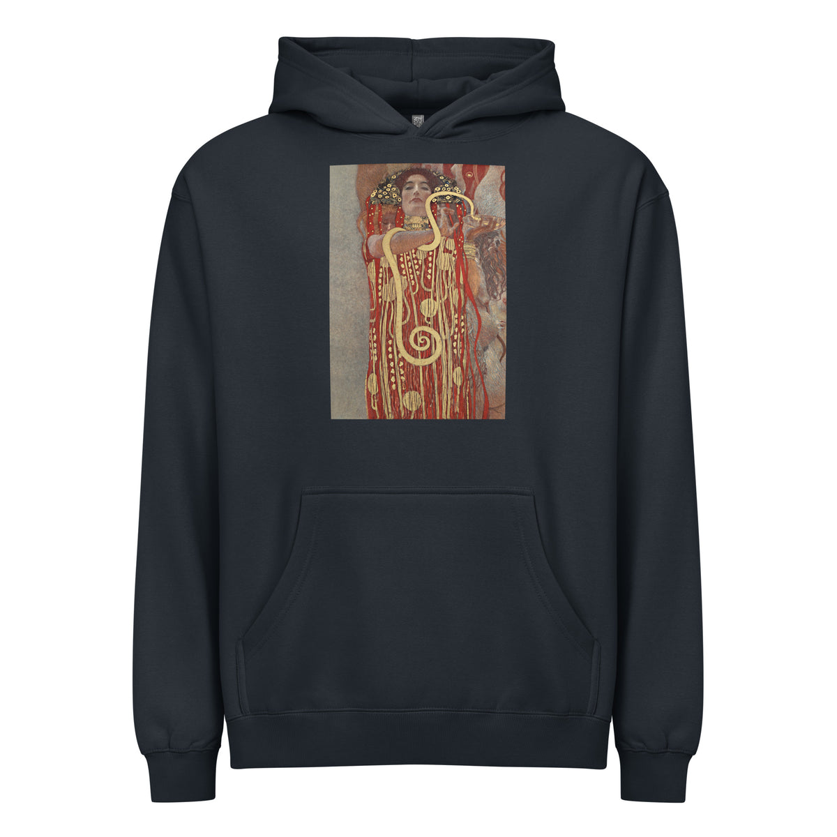 Navy Hoodie Gustav Klimt Hygieia Famous Painting Signature