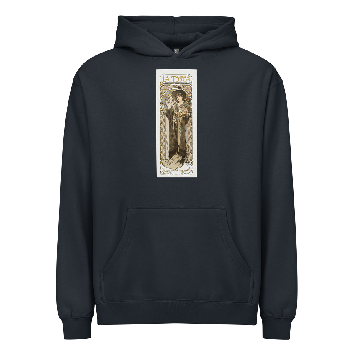 Navy Hoodie La Tosca Sarah Bernhardt - Alphonse Maria Mucha 1869 Signature