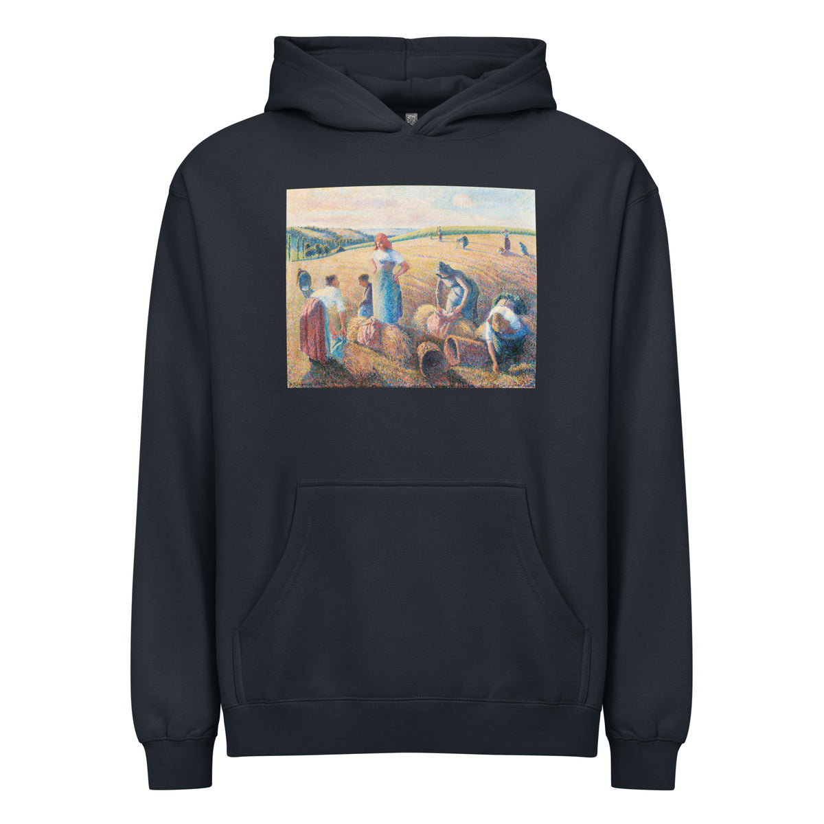 Navy Hoodie The Gleaners Painting In High Resolution Signature