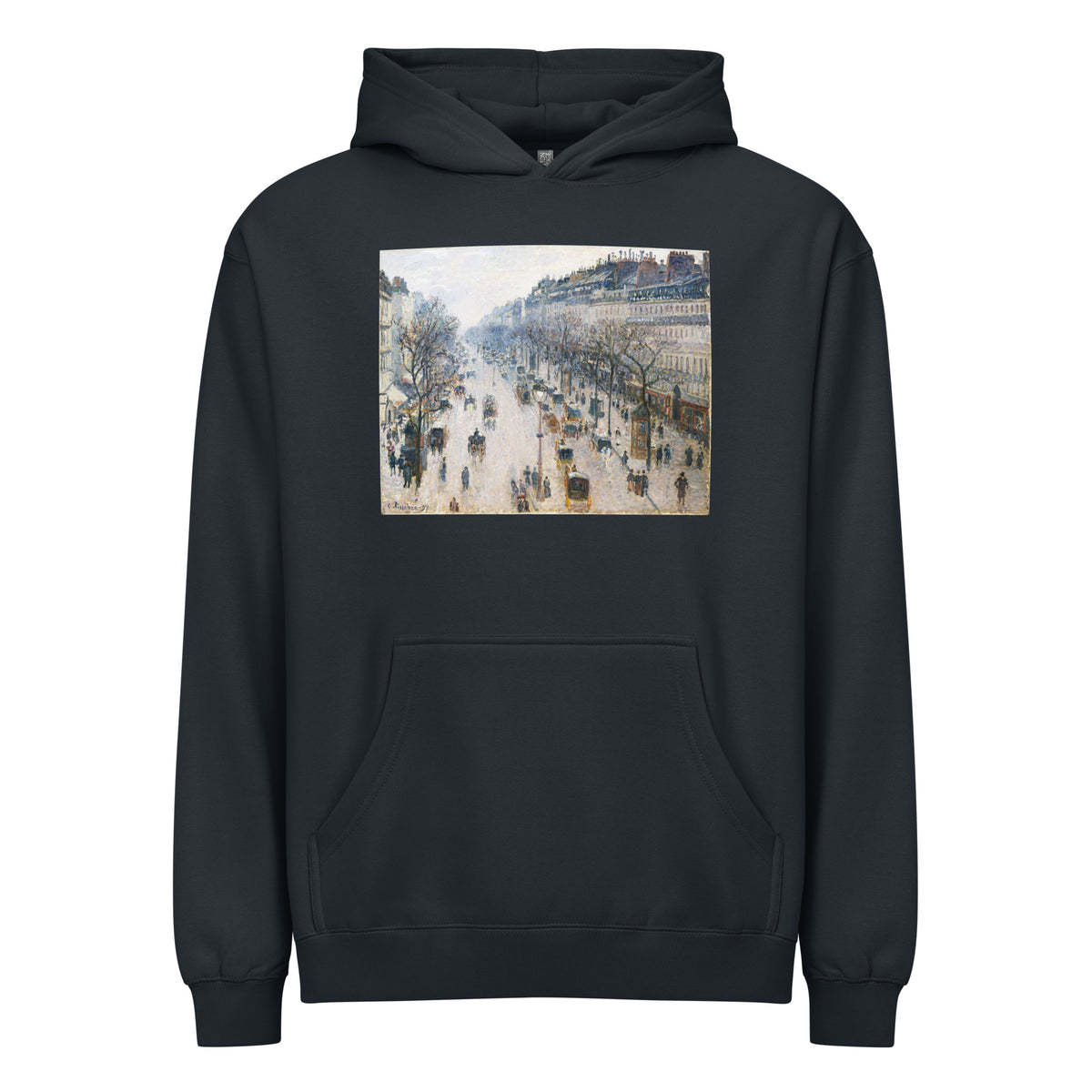 Navy Hoodie The Boulevard Montmartre On A Winter Morning Signature