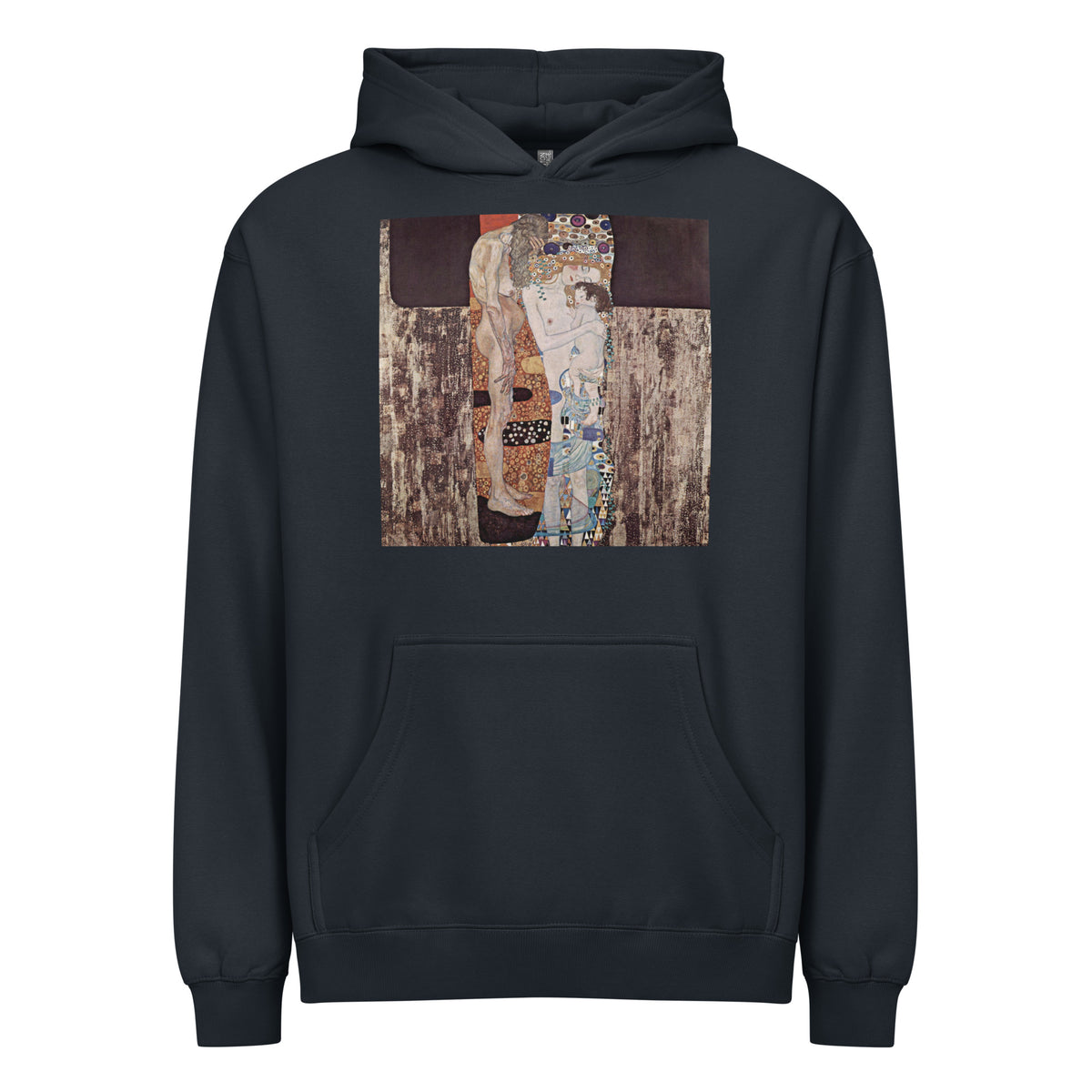 Navy Hoodie Gustav Klimt The Three Ages Of The Woman Famous Painting Signature