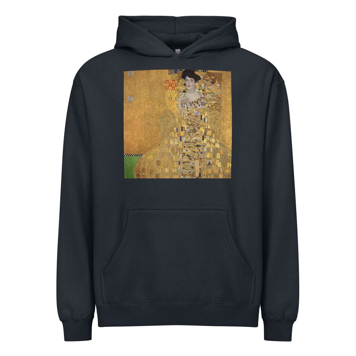 Navy Hoodie Gustav Klimt Portrait Of Adele Bloch-Bauer I Famous Painting Signature