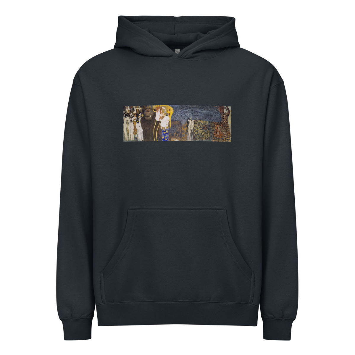 Navy Hoodie Gustav Klimt The Hostile Powers Famous Painting Signature