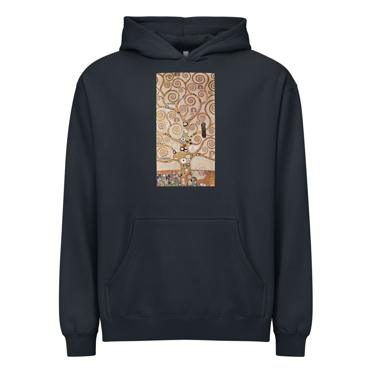 Navy Hoodie Gustav Klimt L Arbre De Vie Famous Painting Signature