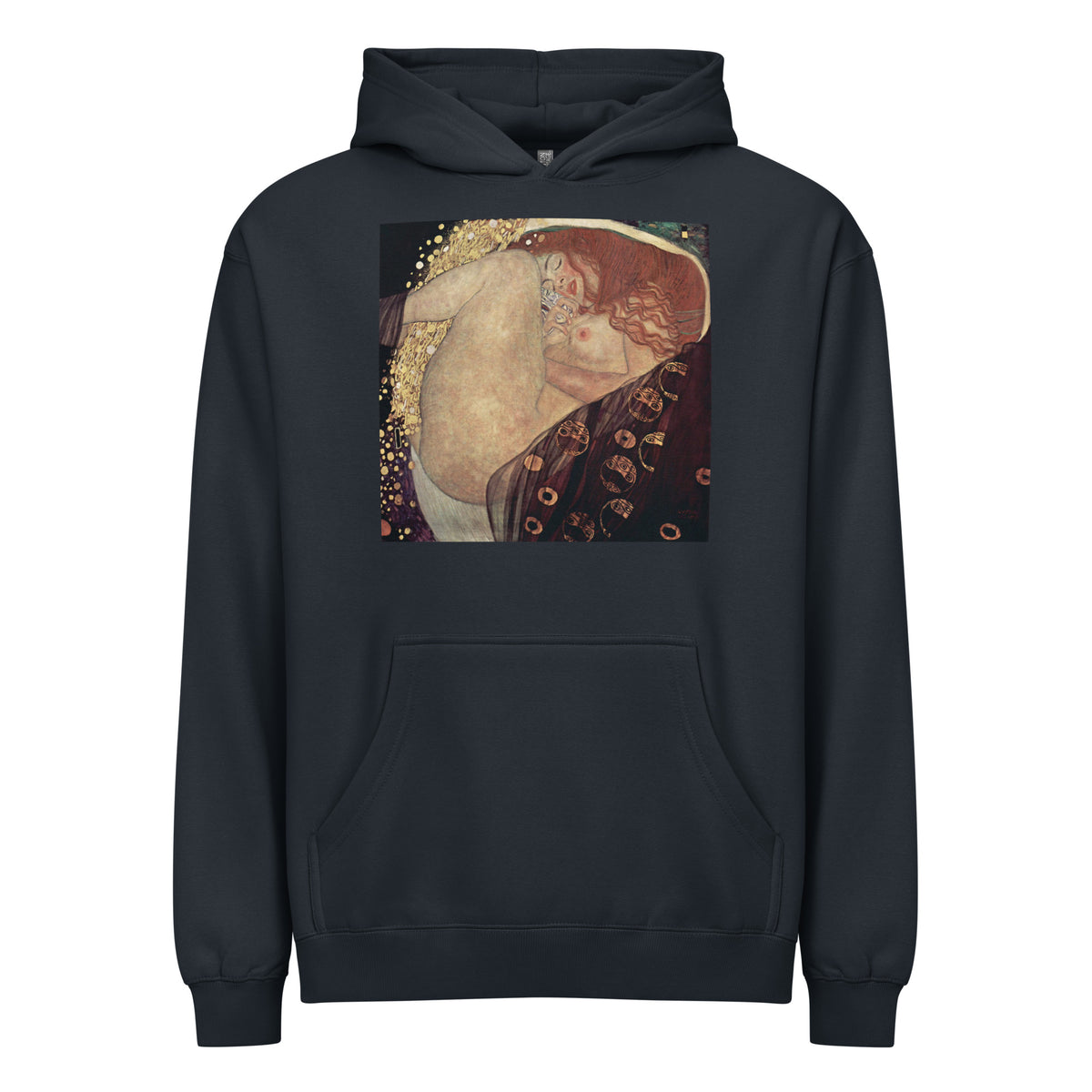 Navy Hoodie Gustav Klimt Danae Famous Painting Signature