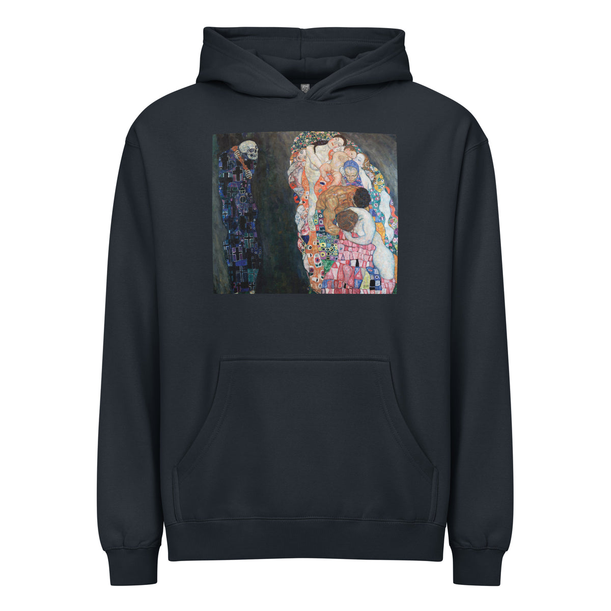Navy Hoodie Gustav Klimt Death And Life Famous Painting Signature