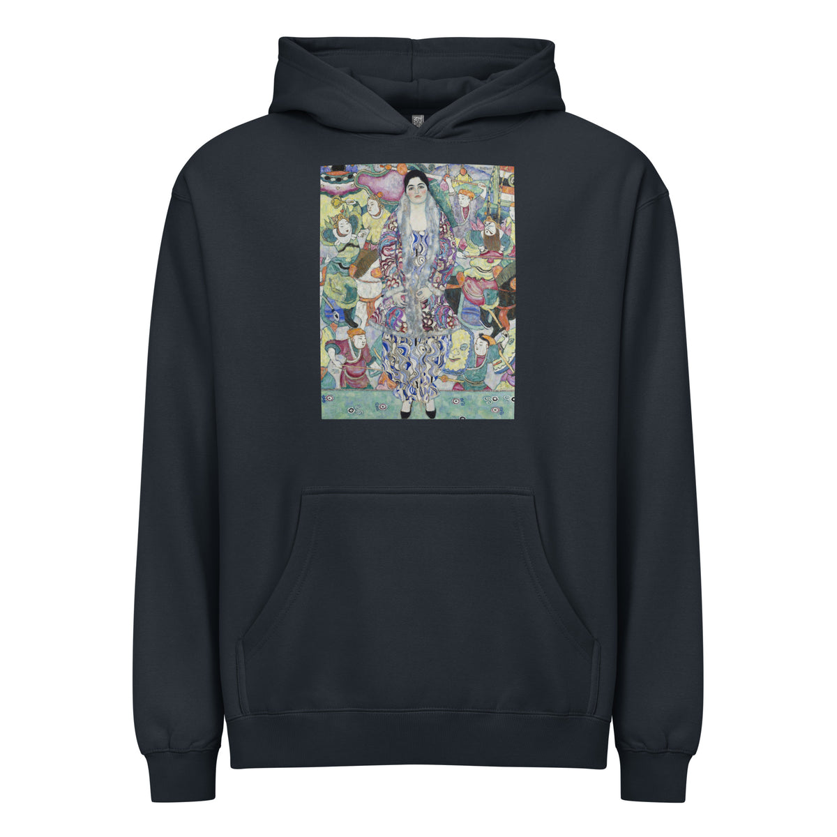Navy Hoodie Gustav Klimt Portrait Of Friederike Maria Beer Famous Painting Signature