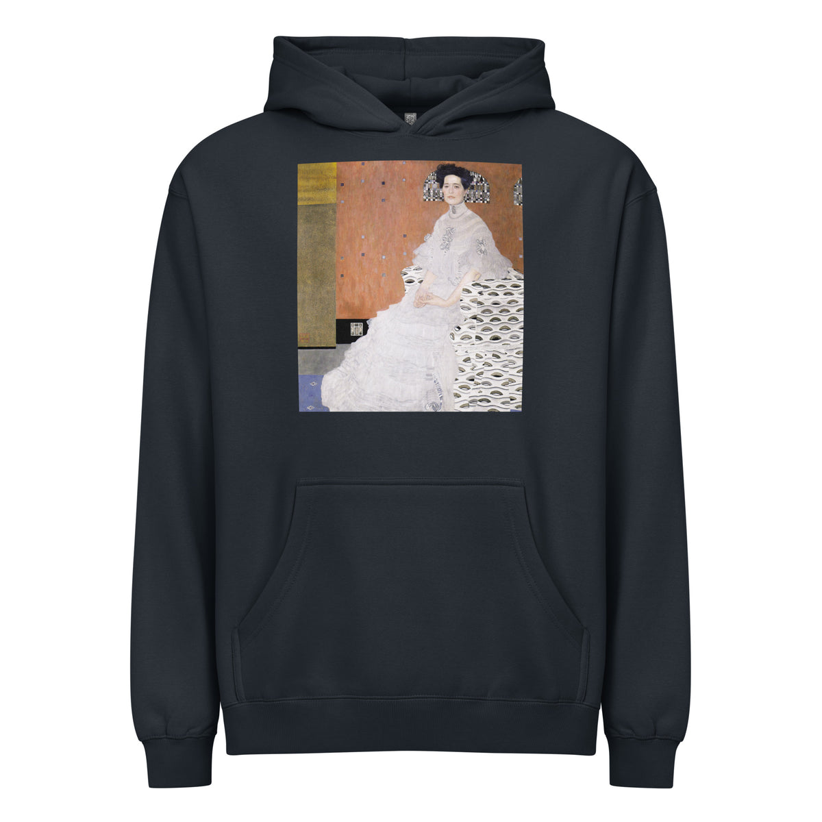 Navy Hoodie Gustav Klimt Bildnis Fritza Riedler Famous Painting Signature