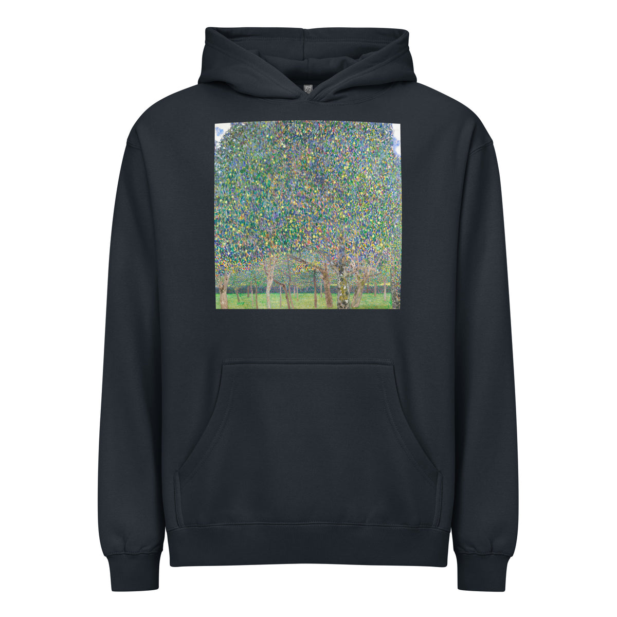 Navy Hoodie Gustav Klimt Pear Tree Famous Painting Signature