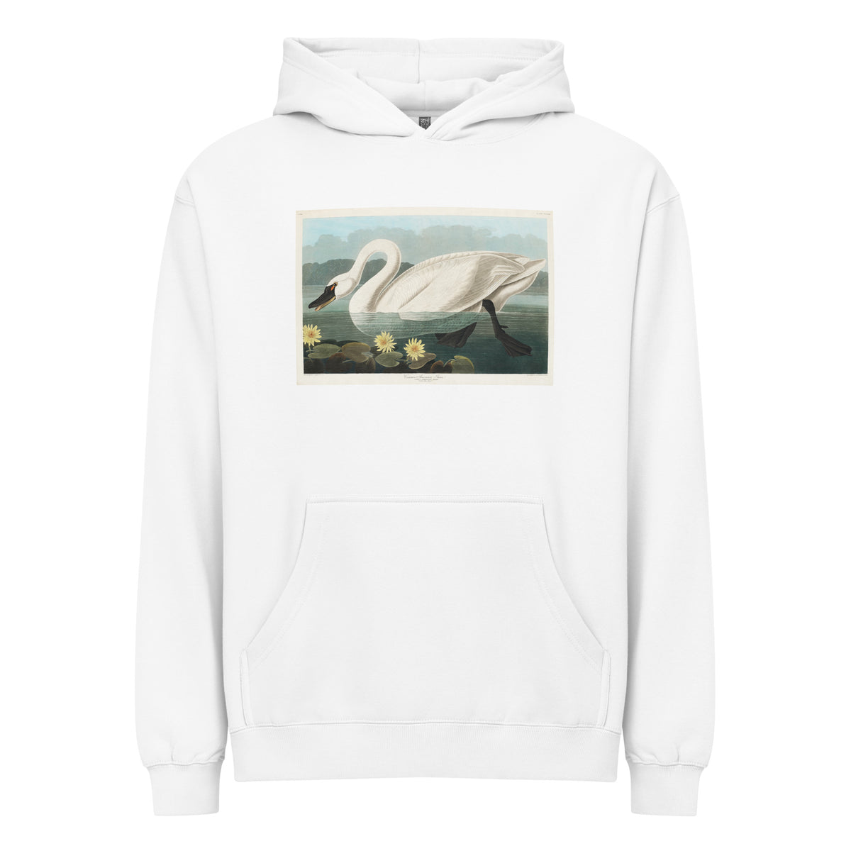 White Hoodie Common American Swan - John James Audubon 1827 Signature