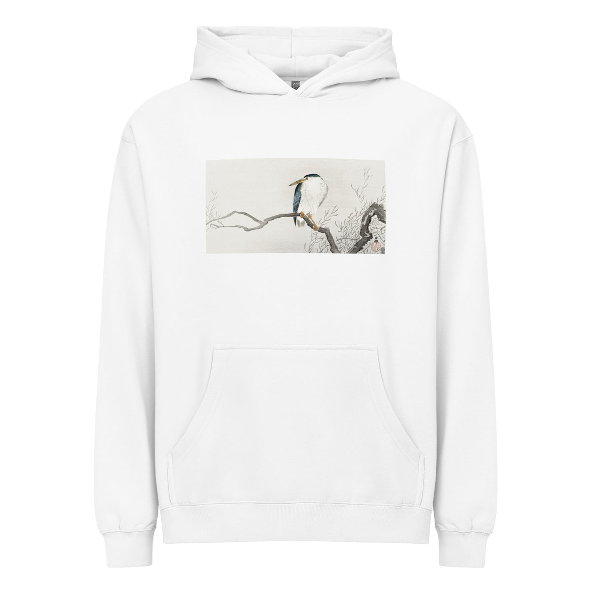 White Hoodie Quack On Erratic Branch - Ohara Koson 1900 Signature