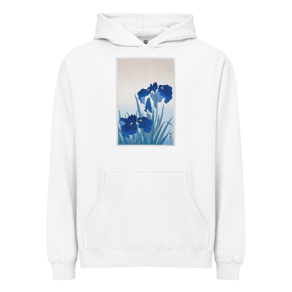 White Hoodie Iris Flowers - Ohara Koson 1925 Signature