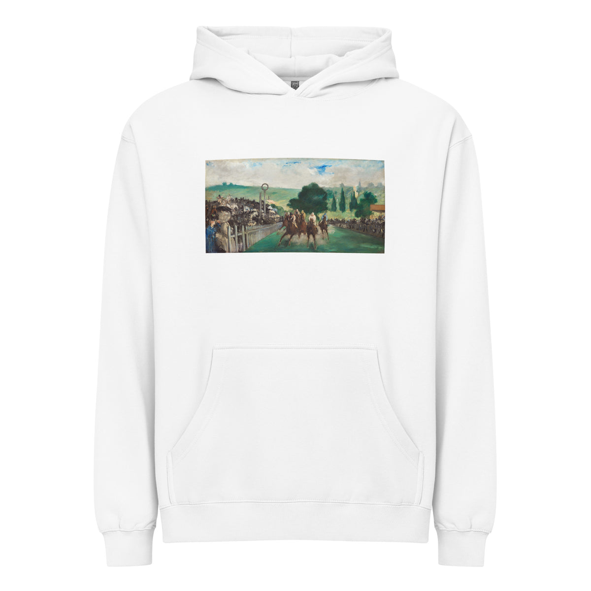 White Hoodie The Races At Longchamp Painting In High Resolution Signature