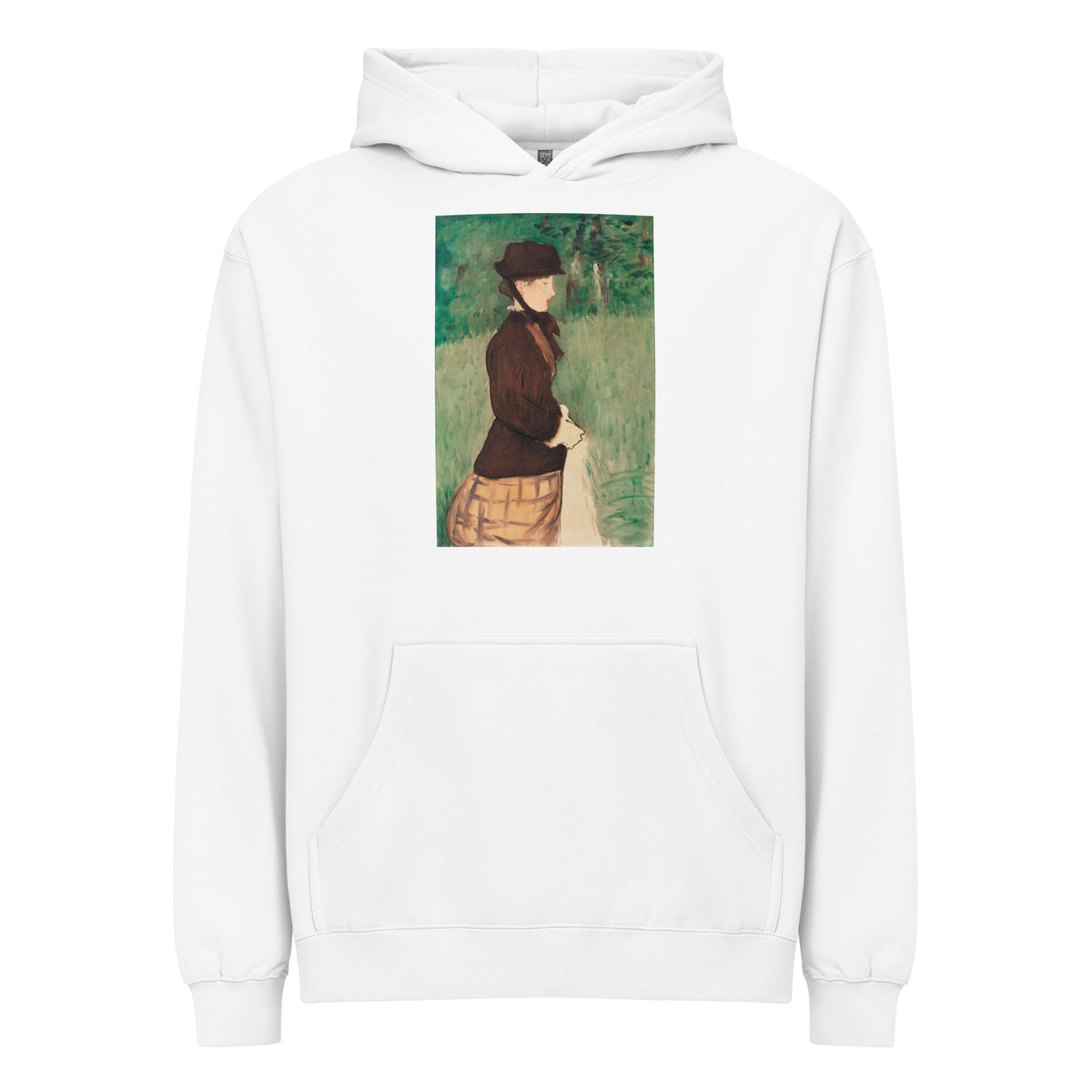 White Hoodie Young Woman In A Garden Jeune Femme Dans Un Jardin Painting In High Resolution Signature