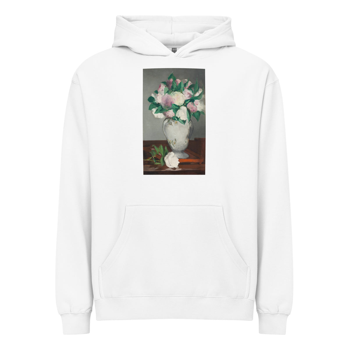 White Hoodie Peonies Painting In High Resolution Signature