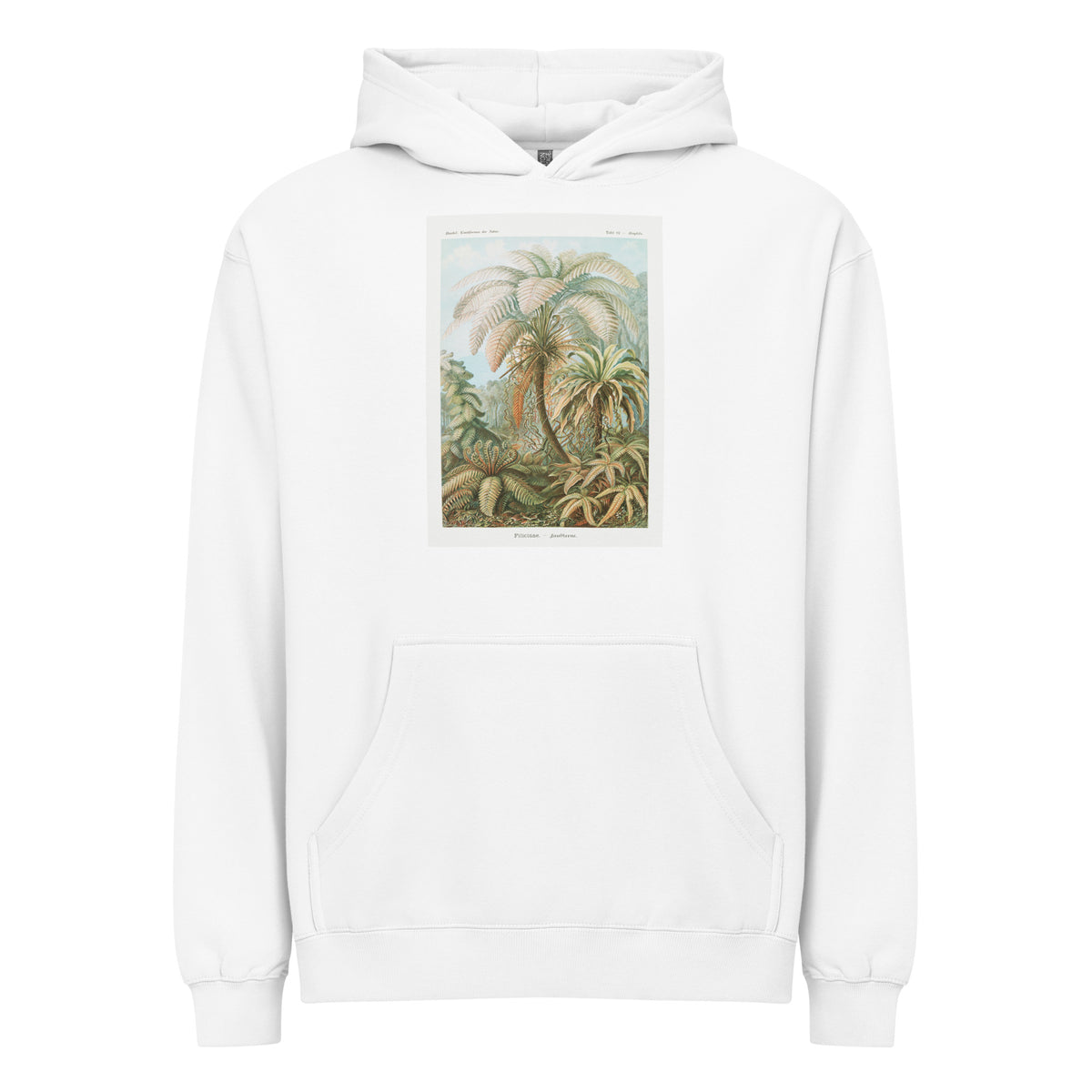 White Hoodie Filicinae Laubfarne Signature