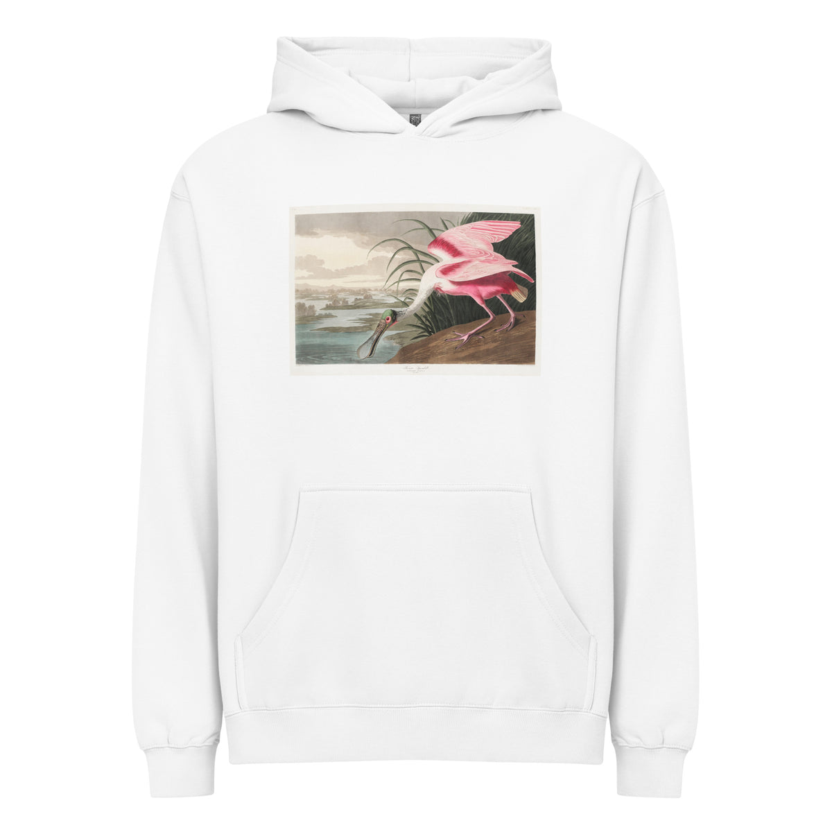 White Hoodie Roseate Spoonbill Signature
