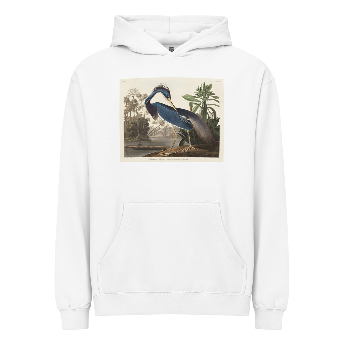 White Hoodie Louisiana Heron Signature