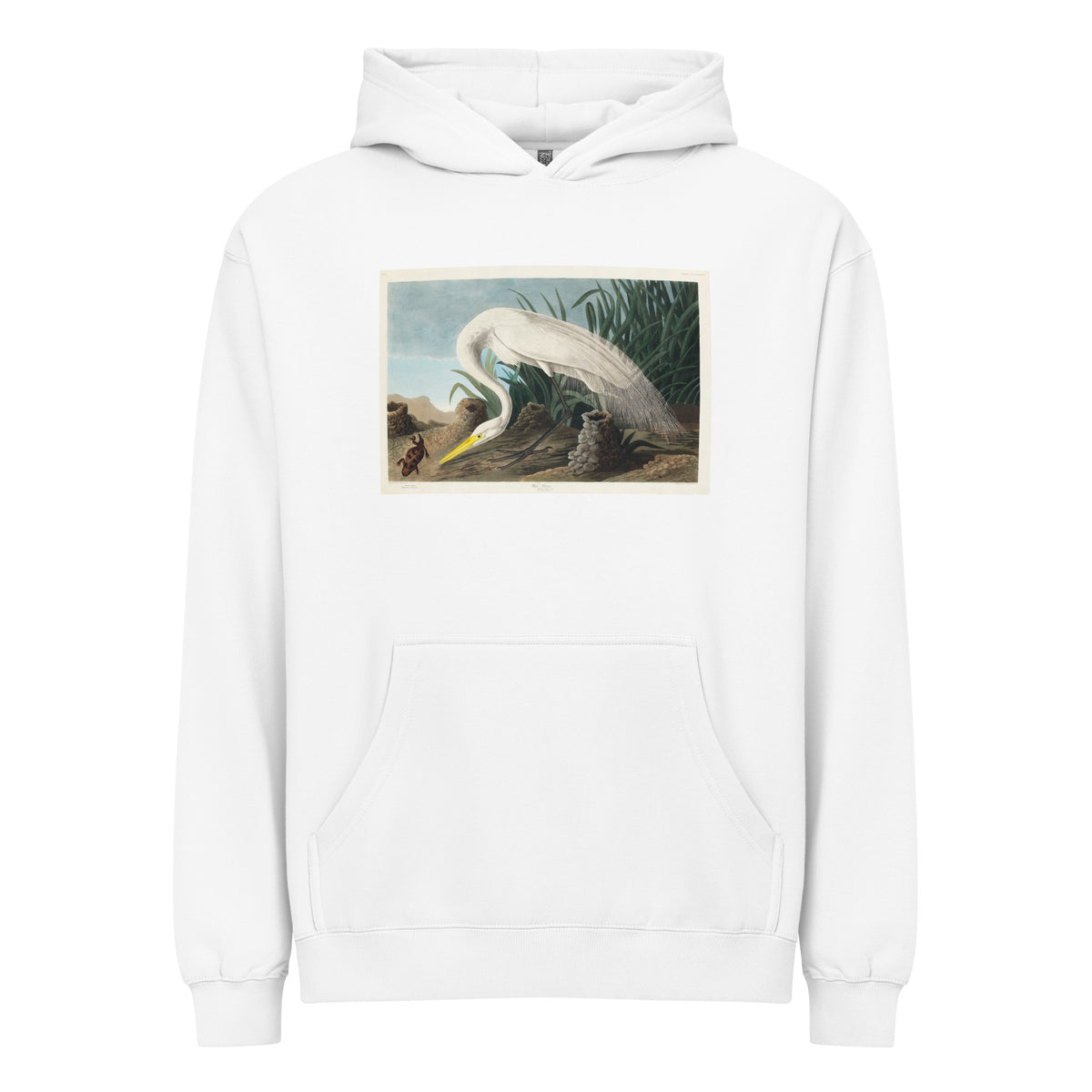White Hoodie White Heron Signature