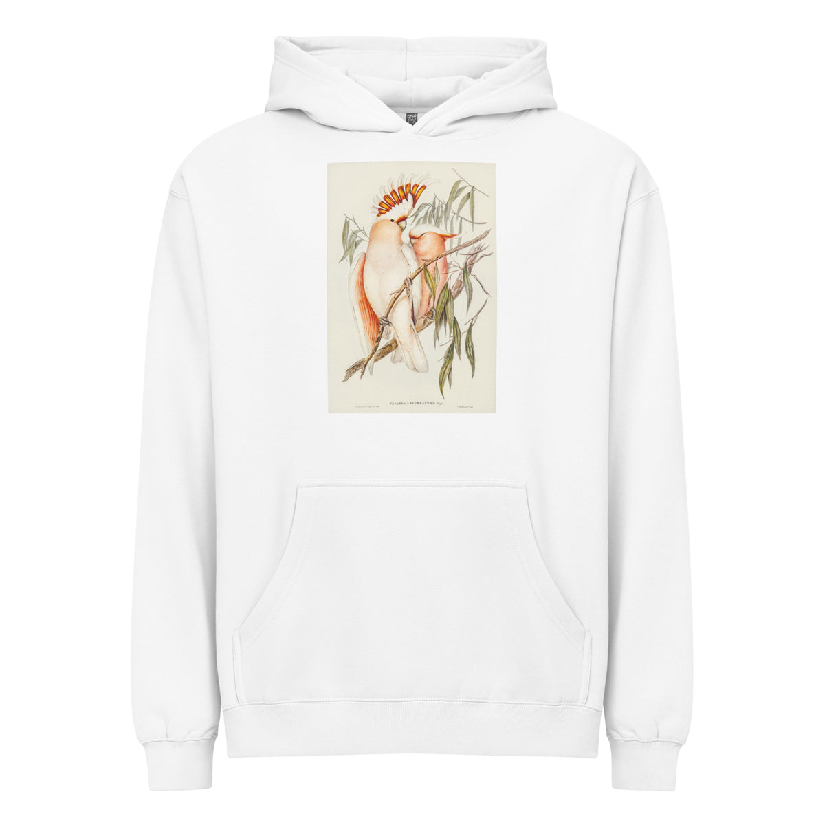 White Hoodie Leadbeater S Cockatoo Cacatua Leadbeaterii Illustrated - Elizabeth Gould 1804 Signature