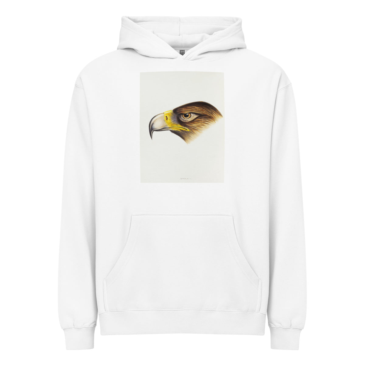 White Hoodie Wedge-Tailed Eagle Aquila Fucosa Illustrated Signature