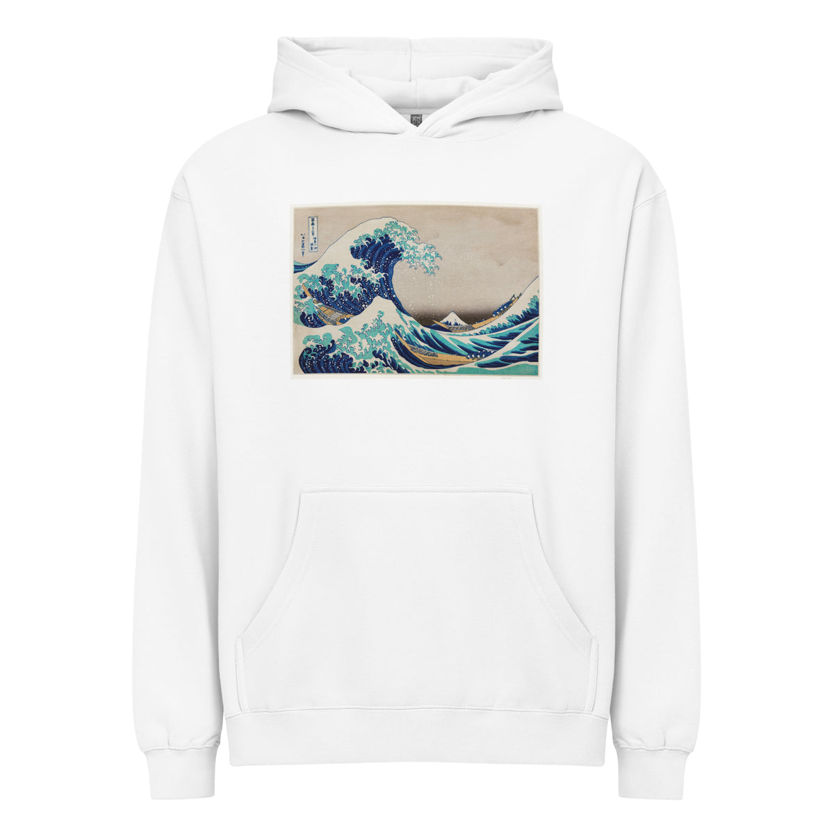White Hoodie Katsushika Hokusai S The Great Wave Off Kanagawa Famous Vintage Woodblock Print For Wall Art And Poster Signature