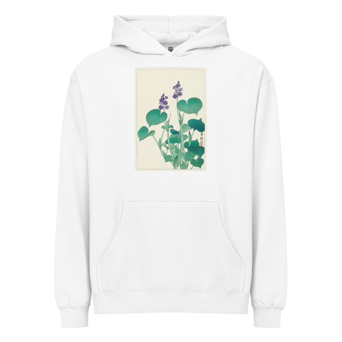 White Hoodie Blooming Hosta - Ohara Koson 1920 Signature