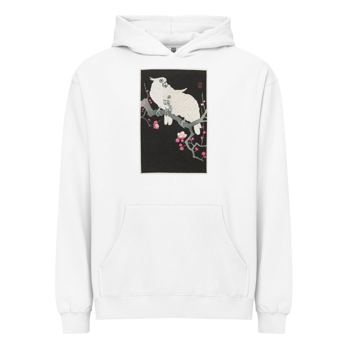 White Hoodie Two Cockatoo And Plum Blossom - Ohara Koson 1925 Signature