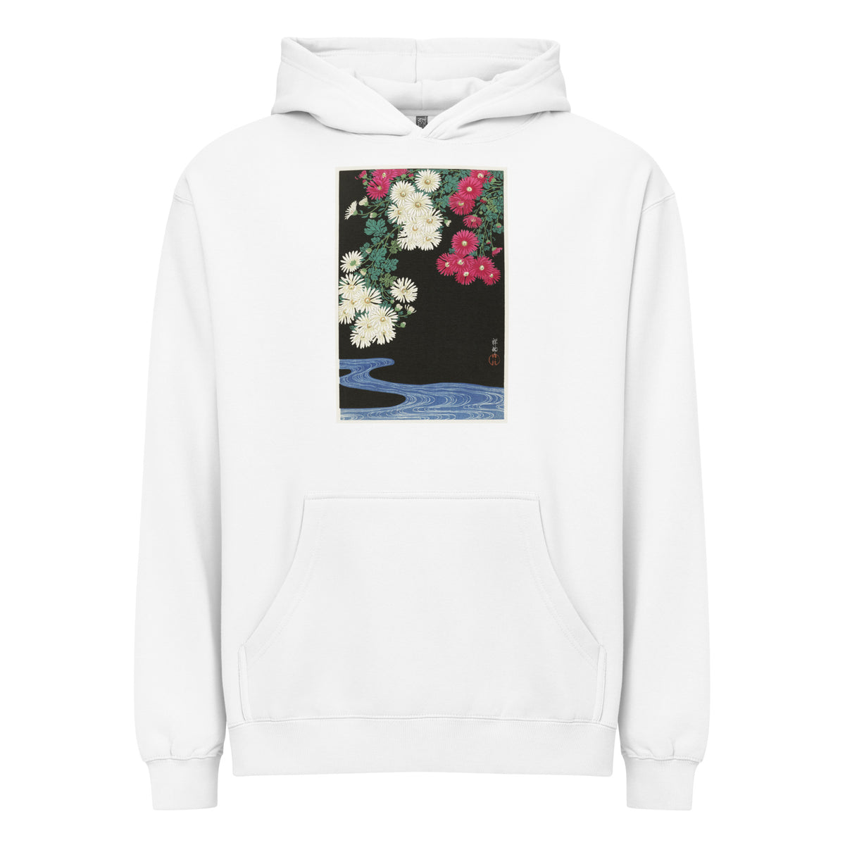 White Hoodie Chrysanthemums - Ohara Koson 1925 Signature