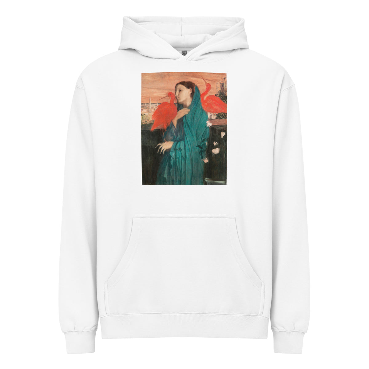 White Hoodie Young Woman With Ibis Painting In High Resolution Signature