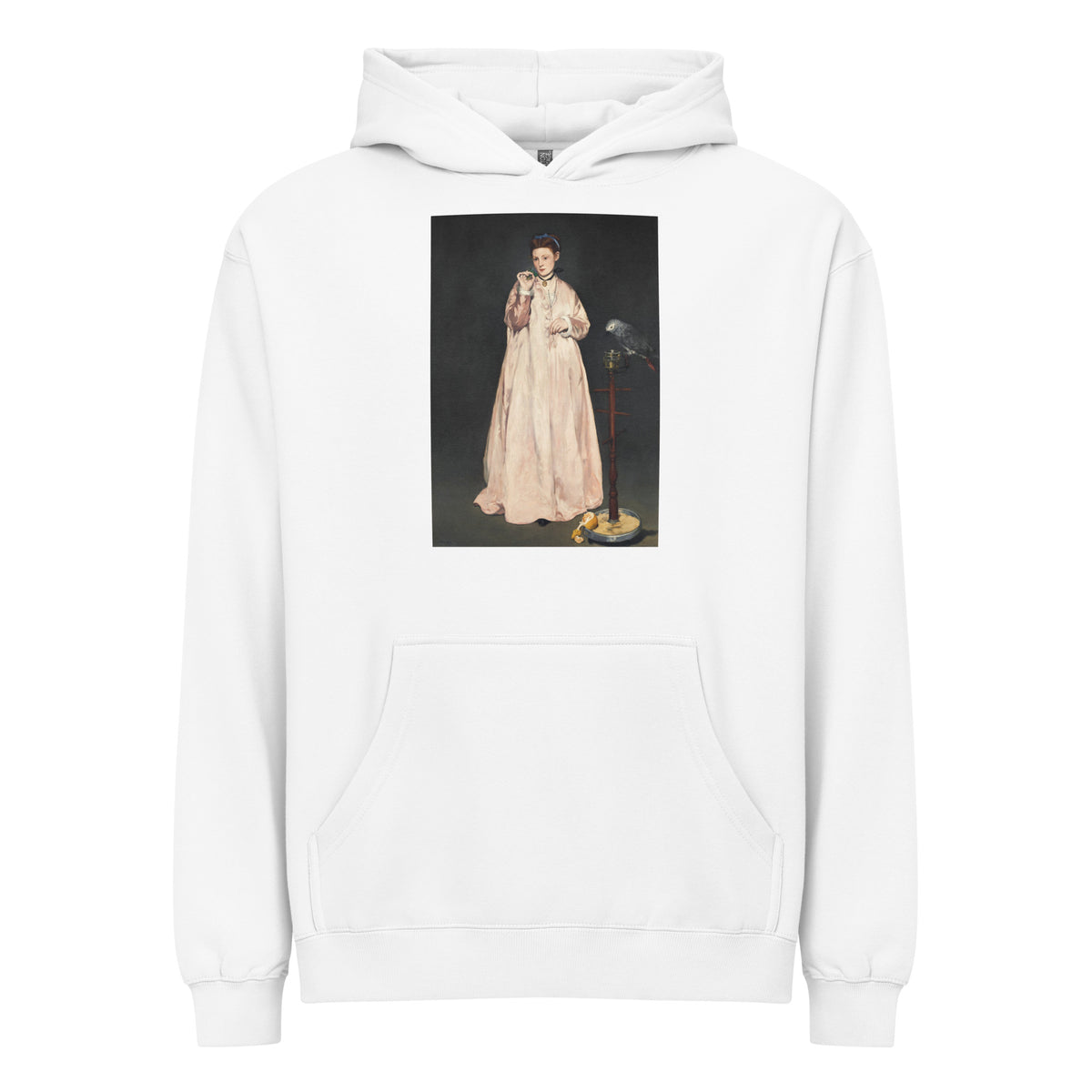 White Hoodie Young Lady In 1866 Painting In High Resolution Signature