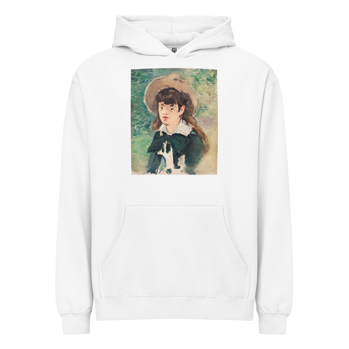 White Hoodie Young Girl On A Bench Fillette Sur Un Banc Painting In High Resolution Signature