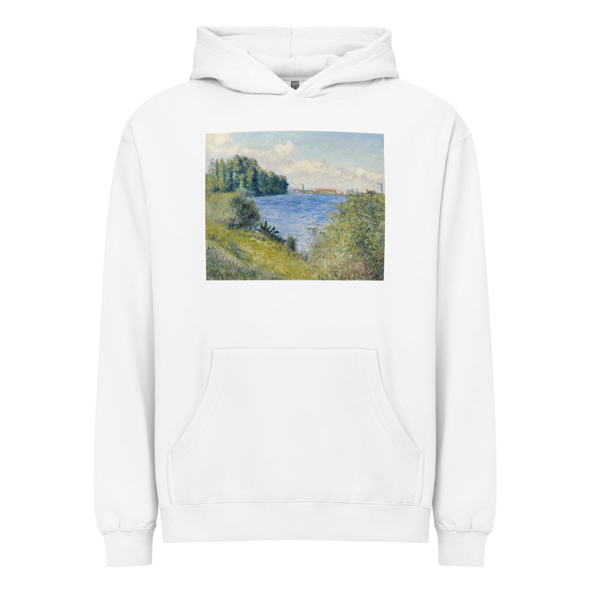 White Hoodie The Seine At Argenteuil Painting In High Resolution Signature