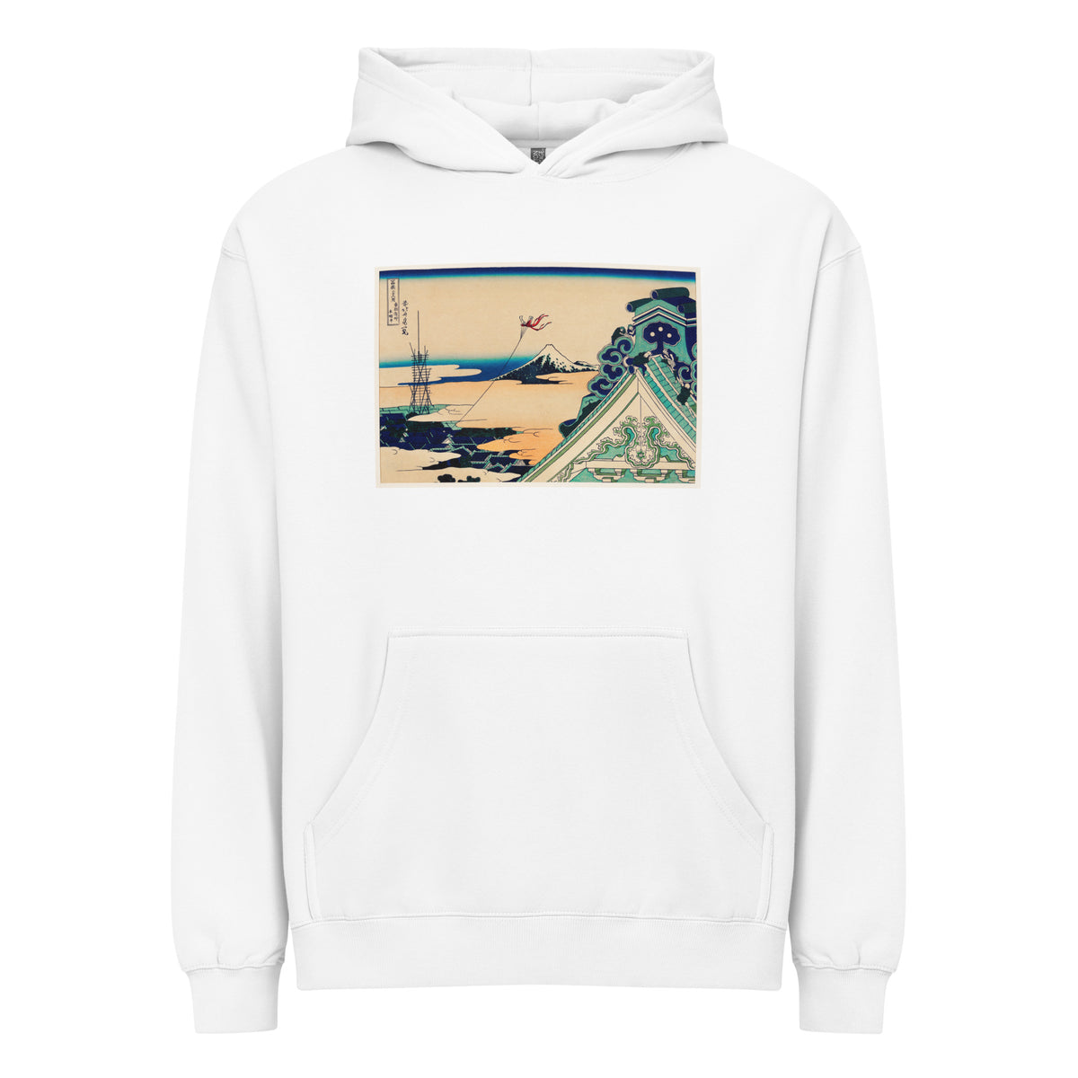 White Hoodie Toto Asakusa Honganji - Katsushika Hokusai 1760 Signature