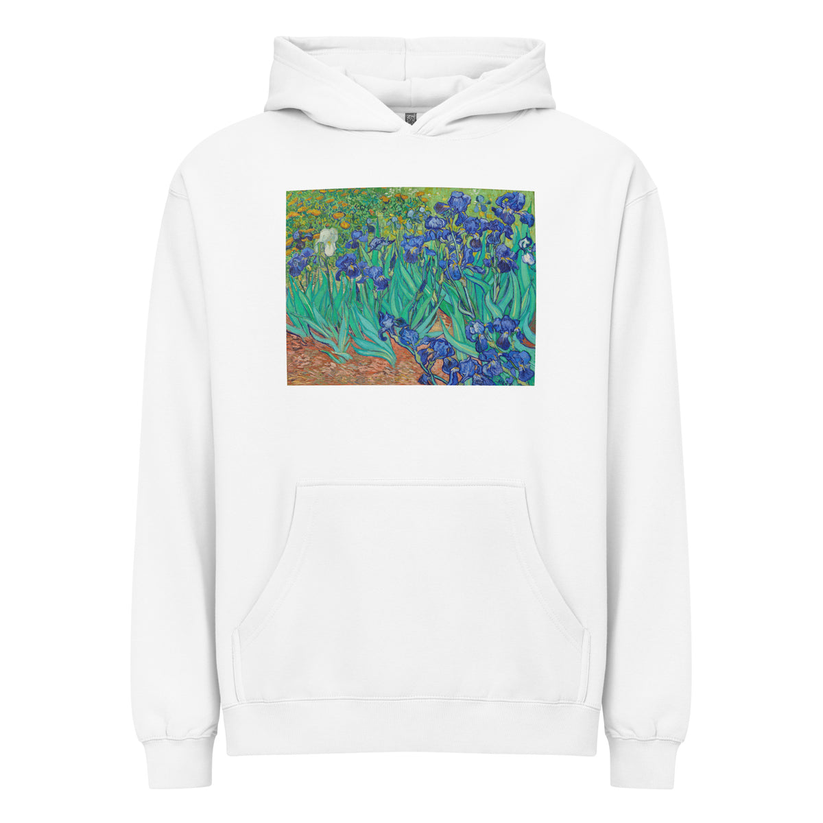White Hoodie Vincent Van Gogh S Irises Famous Painting Signature