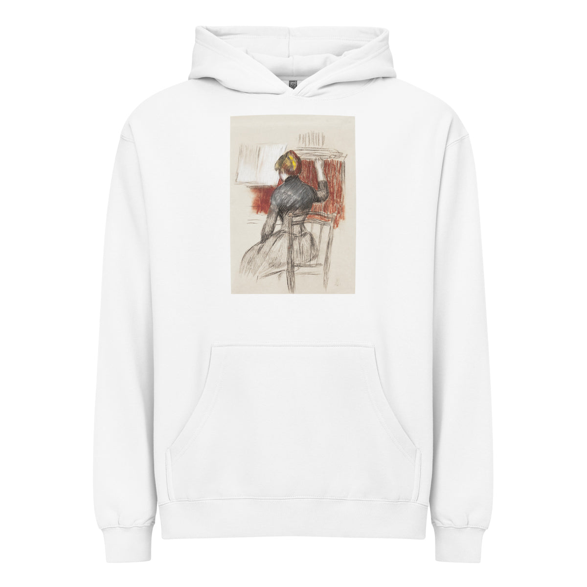 White Hoodie Woman At A Piano Signature