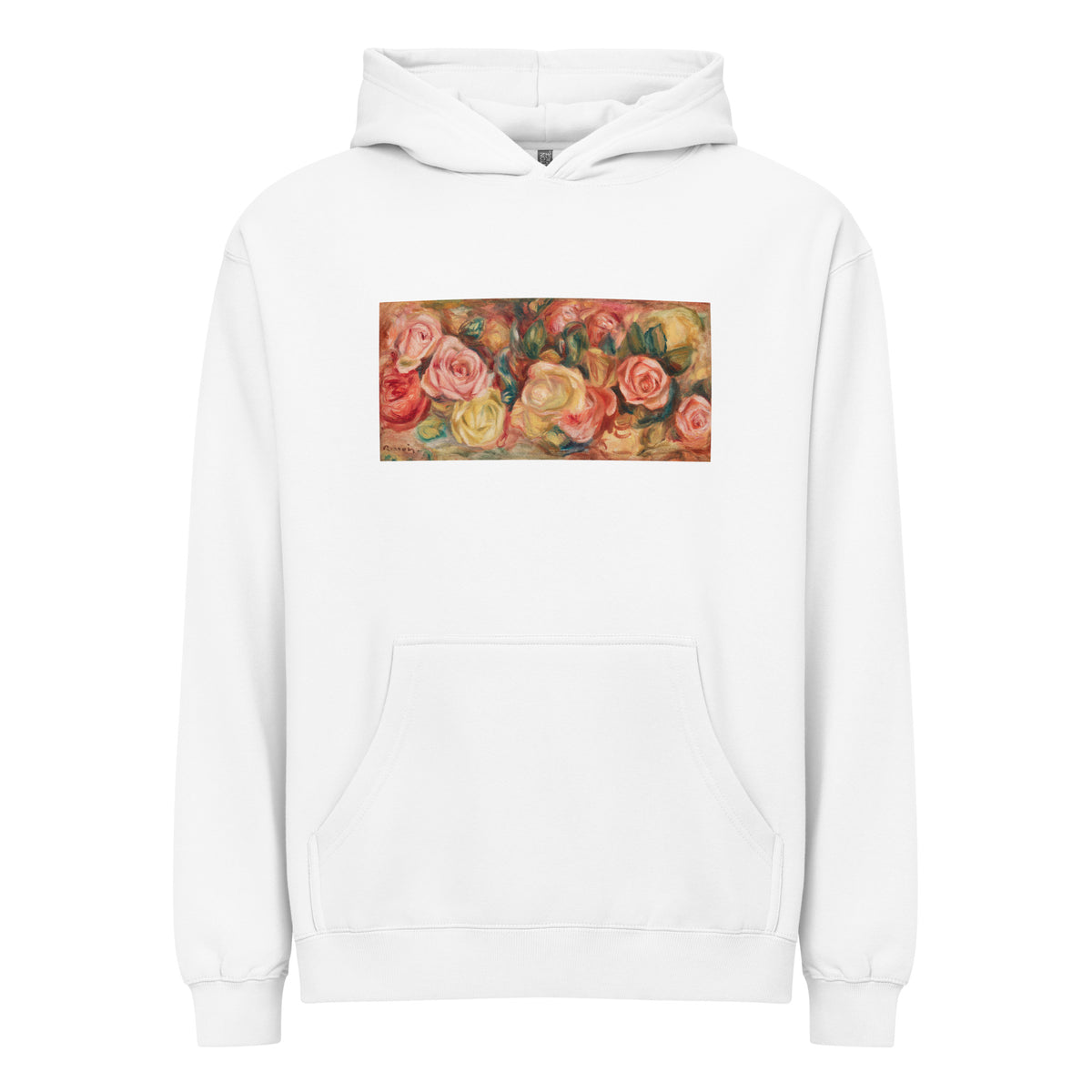 White Hoodie Roses Renoir Signature