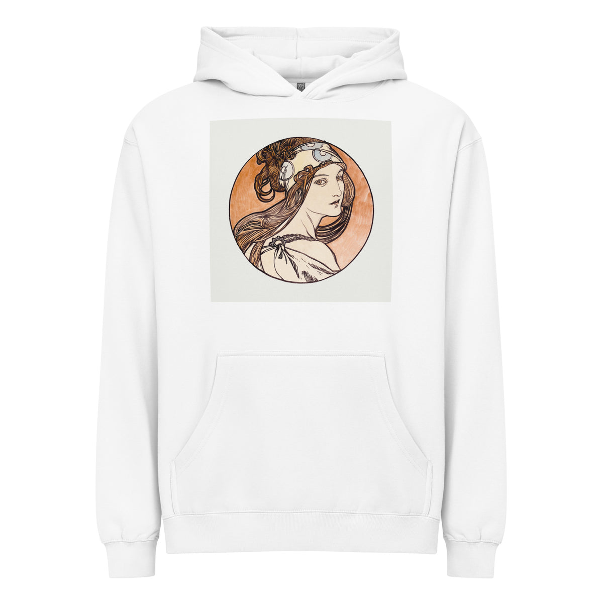 White Hoodie Stained Glass Fouquet Mucha I Signature