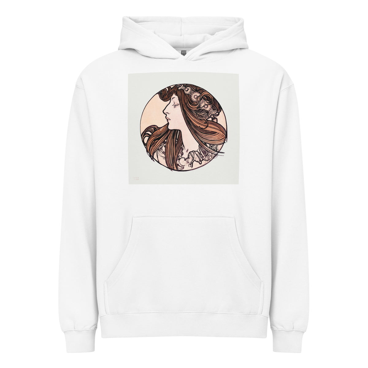 White Hoodie Stained Glass Fouquet Mucha III Signature