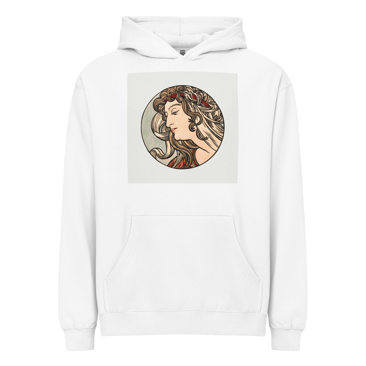 White Hoodie Stained Glass Fouquet Mucha V Signature