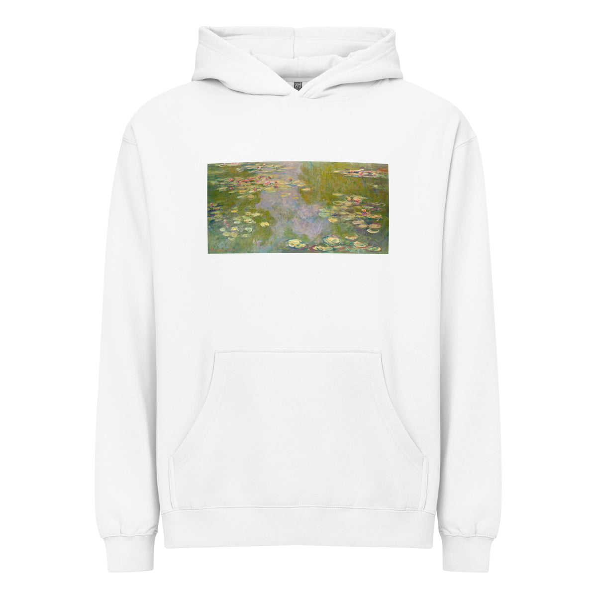 White Hoodie Water Lilies Signature