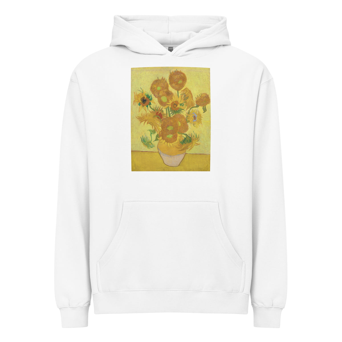 White Hoodie Vincent Van Gogh S Sunflowers Famous Painting Signature